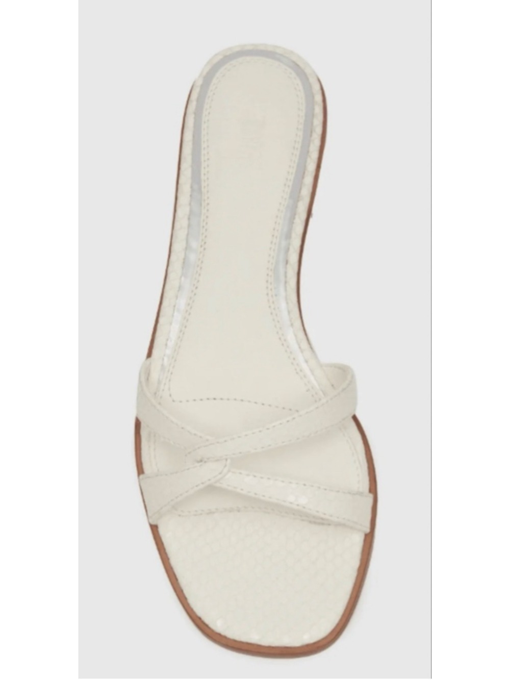 PAIGE Toby Bone Snake Embossed Leather Flat Sandals Size 8.5 NWT